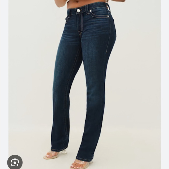 True religion straight leg jeans low rise cotton blend dark blue 5 pockets sz 26 - Picture 14 of 14